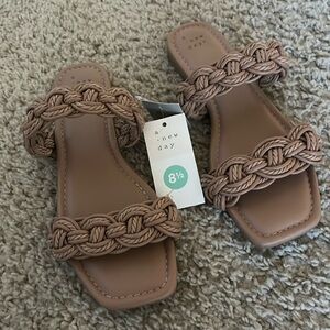 New With Tags A New Day brown rope sandals size 8 1/2.